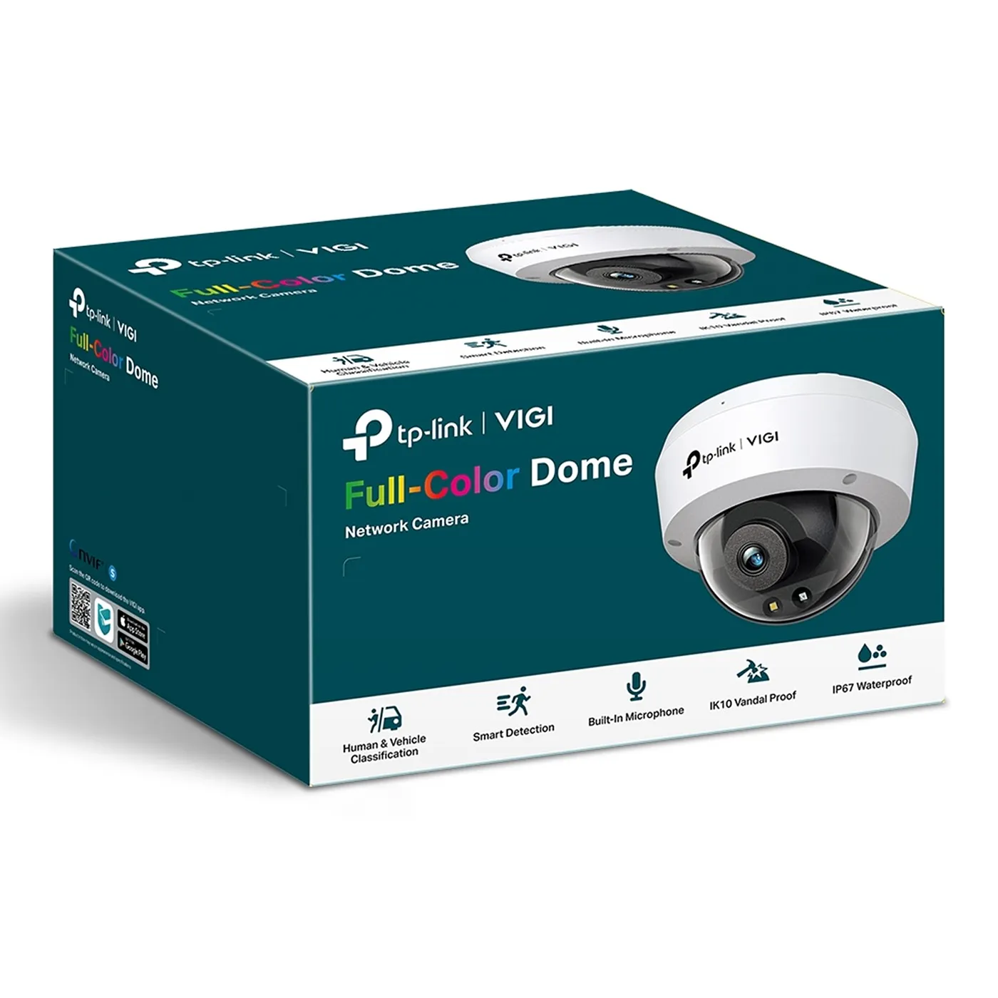 [010786] [C250-4] Vigi by TP-Link - Cámara IP Alta Definición [5Mp] Tipo Domo Full Color con Audio PoE y 12V IP67 [Lente 4mm]