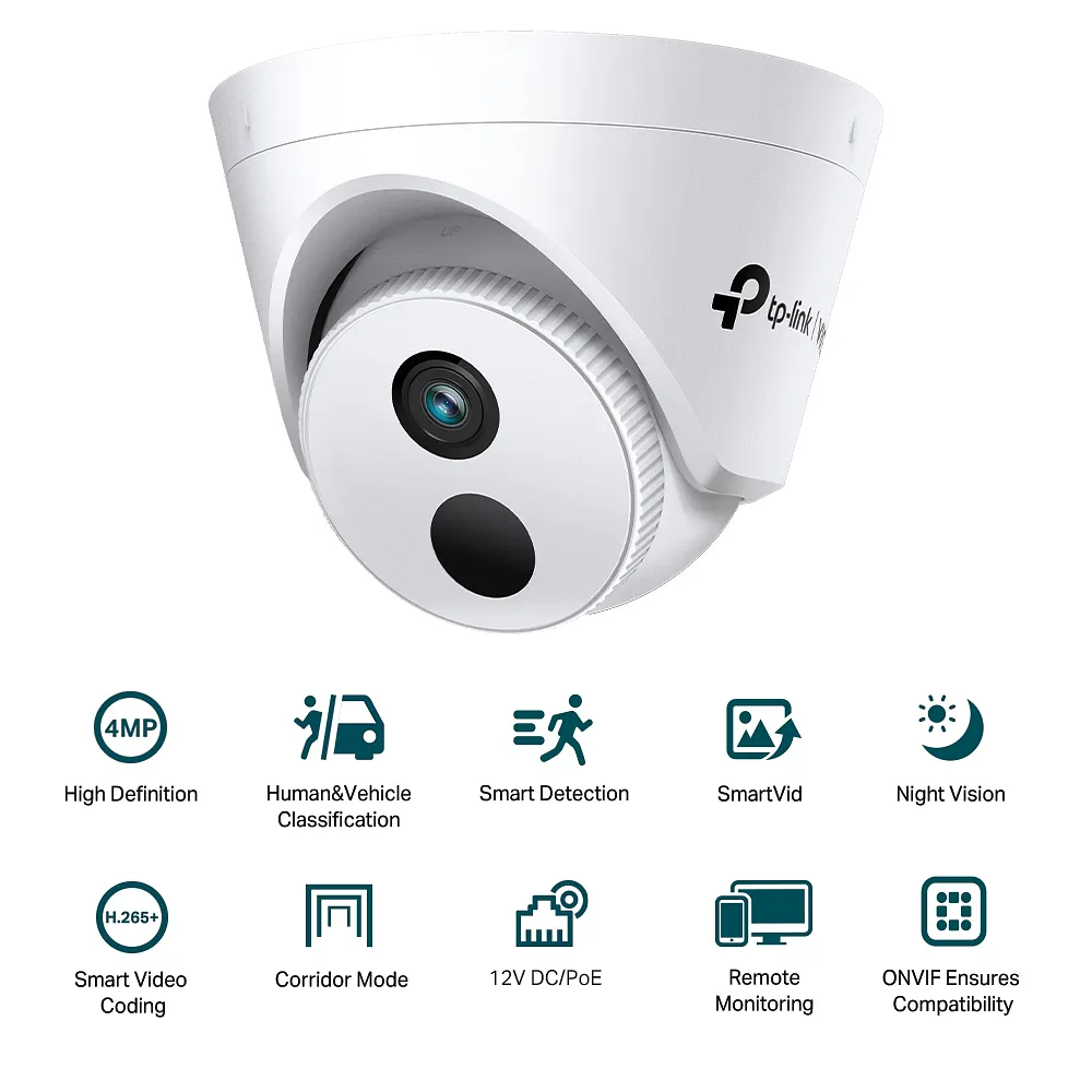 [010977] [C440I-2.8] Vigi By TP-Link - Cámara IP Alta Definición [4Mp] Tipo Turret con IR PoE y 12V [Lente 2.8mm]