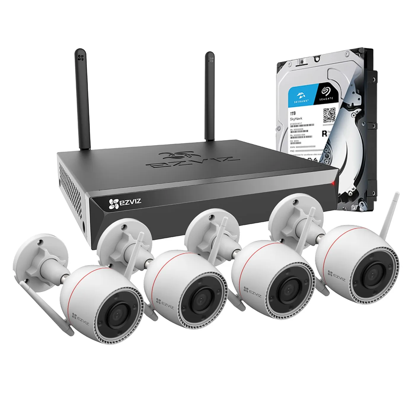 [010874] [KITCAM14] Ezviz - Kit Cámaras de Seguridad Inalambricas 8CH NVR X5S + 4 Bullet C3TN HD [3MP] + 1Tb
