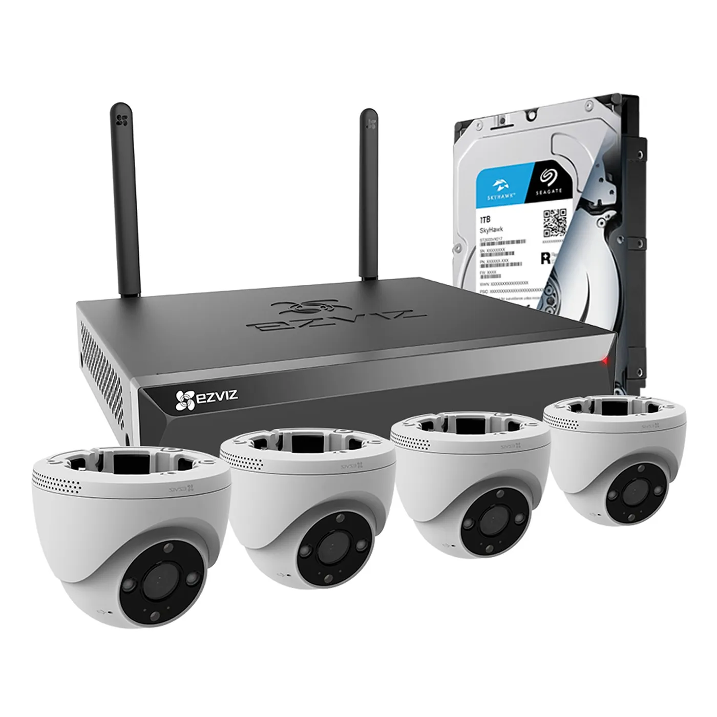 [010876] [KITCAM16] Ezviz - Kit Cámaras de Seguridad Inalambricas 8CH NVR X5S + 4 Domo H4 HD [3MP] + 1Tb