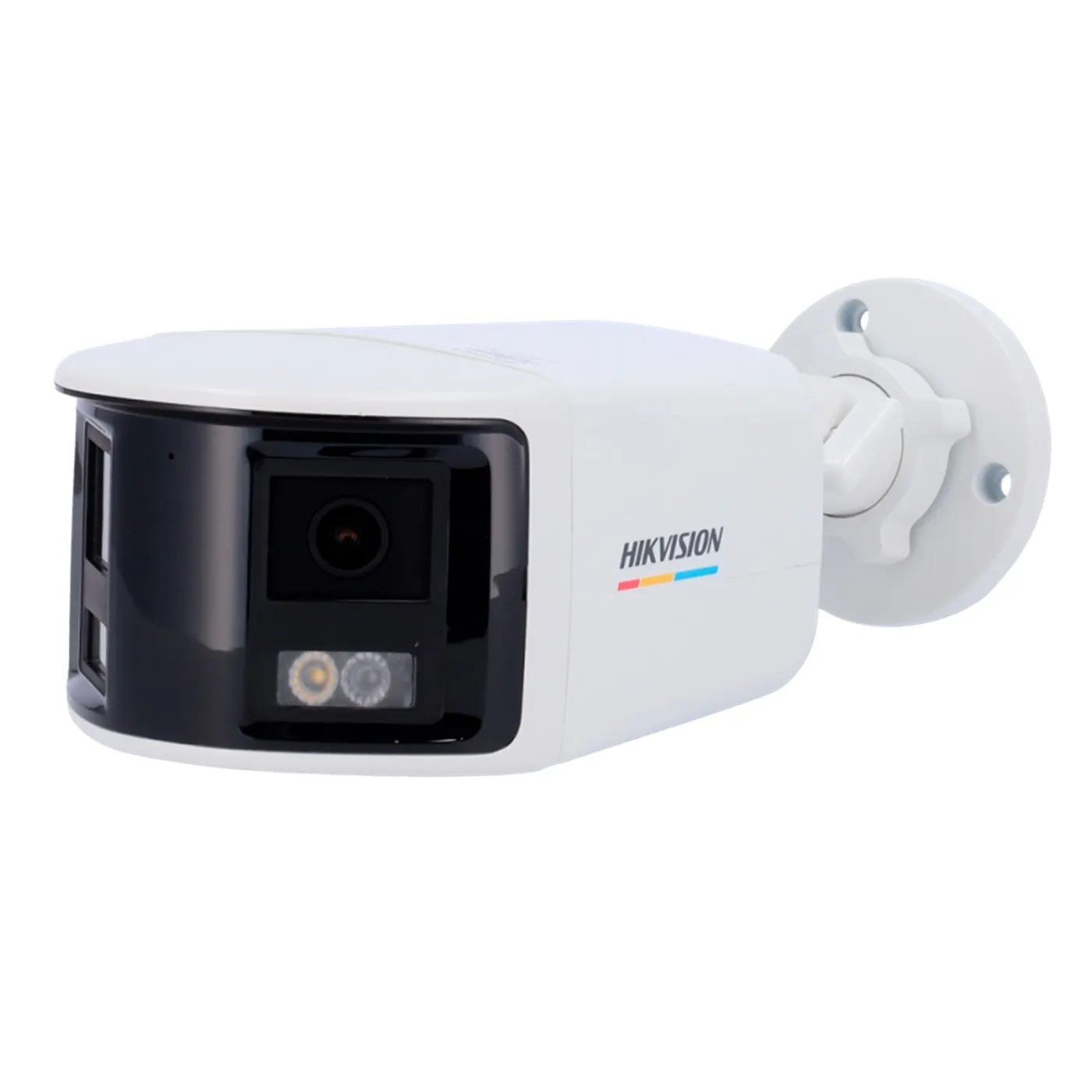 [011079] [DS-2CD1T63G2P-LIUF/SL(2.8mm)(O-STD)] Hikvision - Cámara Bullet IP [6Mp] 2 Lentes de Lente 2.8 mm (Imagen Panorámica 180) 30 mts IR Luz Intermitente y Alerta de Audio Audio Bidireccional ACUSENSE Micro SD