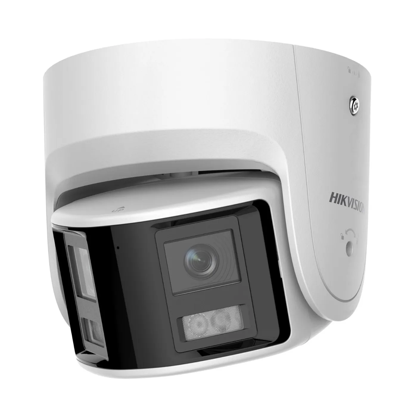 [011082] [DS-2CD2347G2P-LSU/SL(2.8mm)(C)(O-STD)] Hikvision - Cámara Turret IP Panorámica [4Mp] 2 Lentes 2.8 mm (180) Imagen a Color 24/7 (ColorVu) PoE IP67 ACUSENSE Luz Estroboscópica y Alarma Audible 30 mts Luz Blanca Microfono