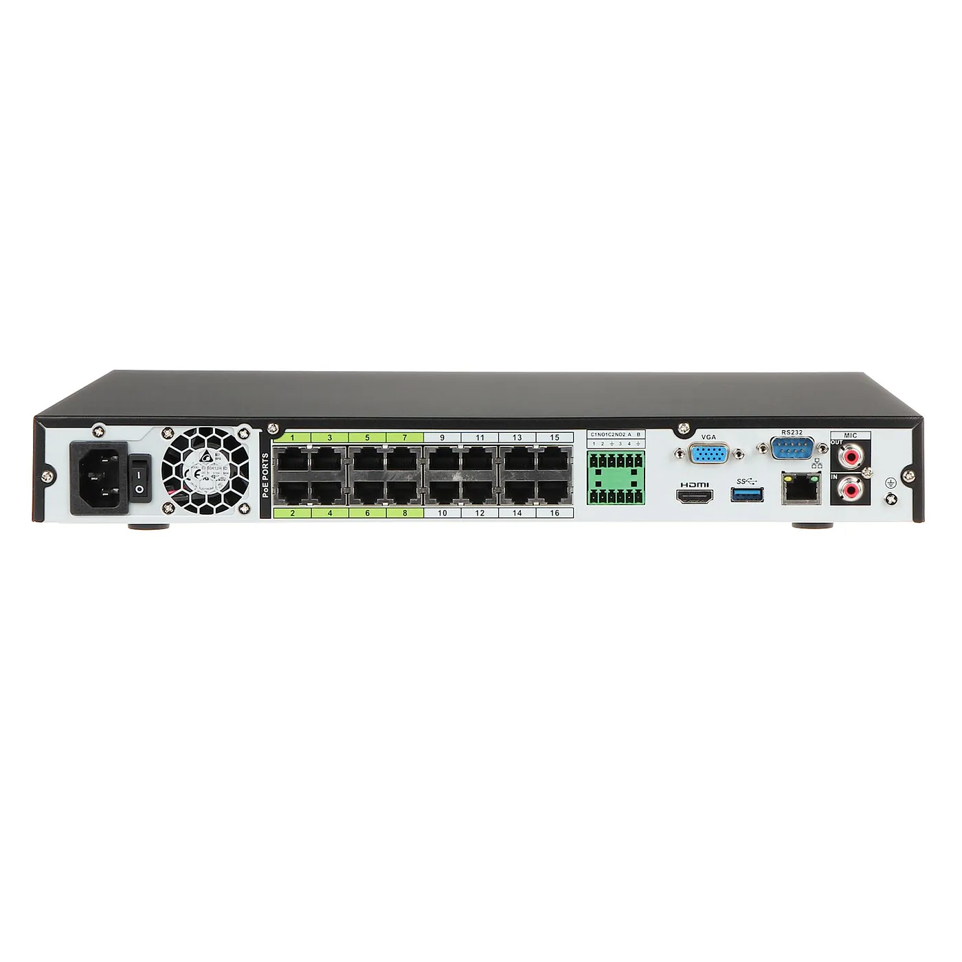 [011121] [DHI-NVR5232-16P-EI] Dahua - NVR de 32 Canales con 16 PoE IP 4K con Tecnología Acupick WizSense y Smart H.265+ Rendimiento de 384 Mbps 4 HDD IA Avanzada Incluye E/S de Alarma y Audio [Serie 5]