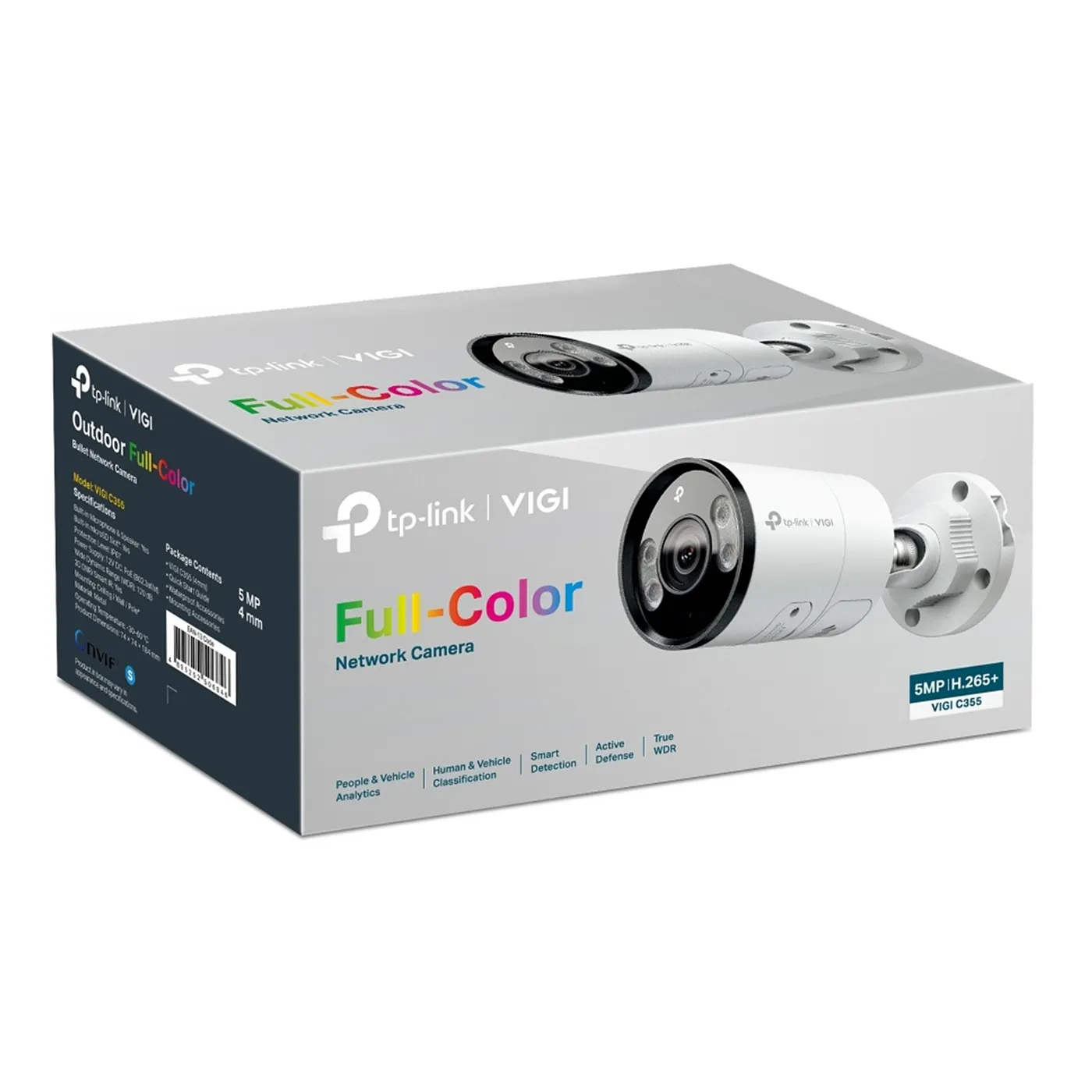 [010991] [C355-2.8] Vigi By TP-Link - Cámara IP Alta Definición [5Mp] Tipo Bullet Full Color con Audio PoE y 12 IP67 [Lente 2.8mm]