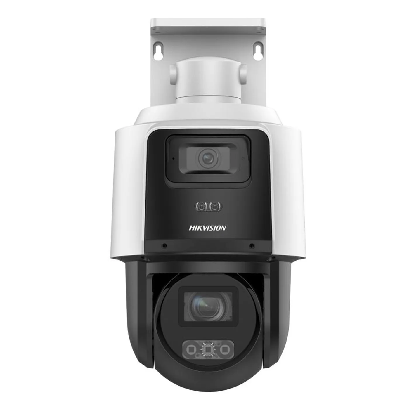 [011137] [DS-2SE3C404MWG-E/14] Hikvision - [TandemVu] PTZ IP [4Mp] con Cámara Panoramica [4Mp] 4X Zoom Dual Light (40 mts IR + 30 mts Luz Blanca) ACUSENSE IP66 PoE+ DARKFIGHTER Micro SD Incluye Base para Techo o Pared