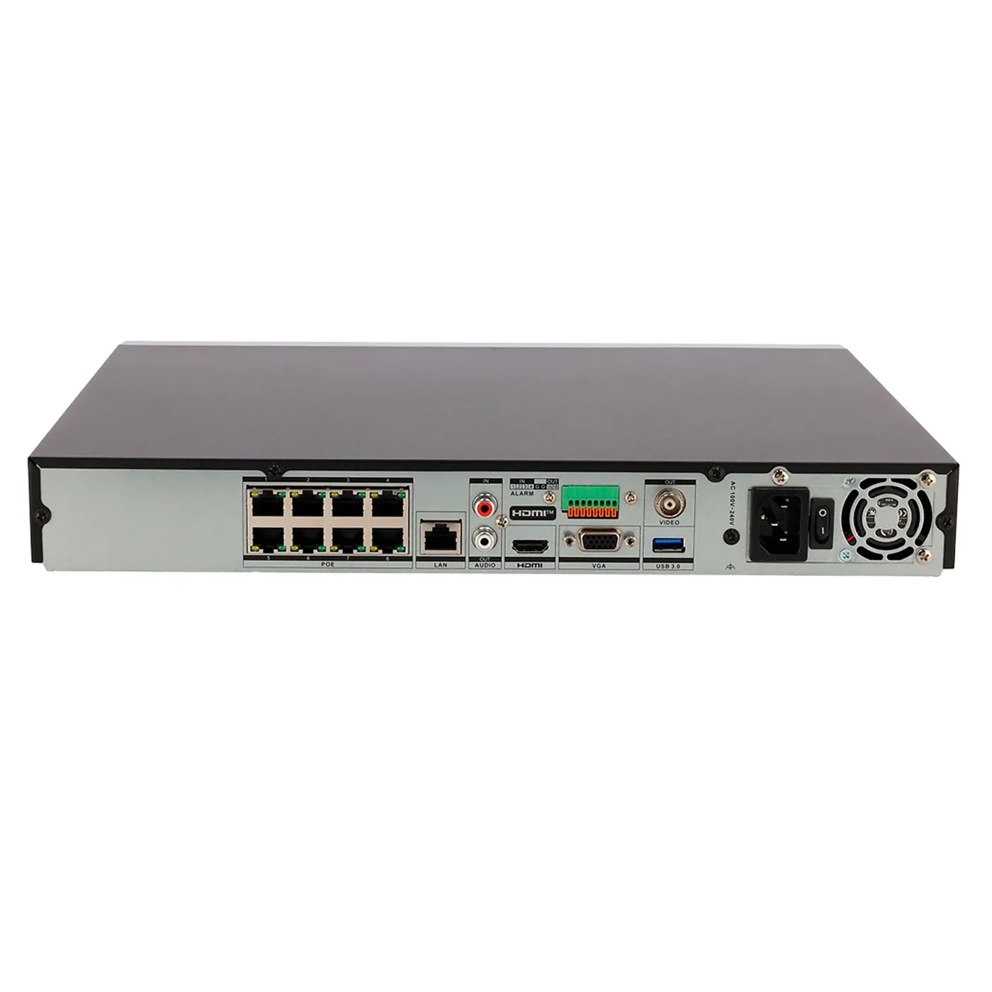 [011152] [DS-7608NXI-I2/8P/Vpro] Hikvision - NVR [32Mp] (8K) Reconocimiento Facial 8 Canales IP 8 Puertos PoE+ 2 Bahías de Disco Duro HDMI en 4K Acusense Soporta POS AcuSearch AcuSeek