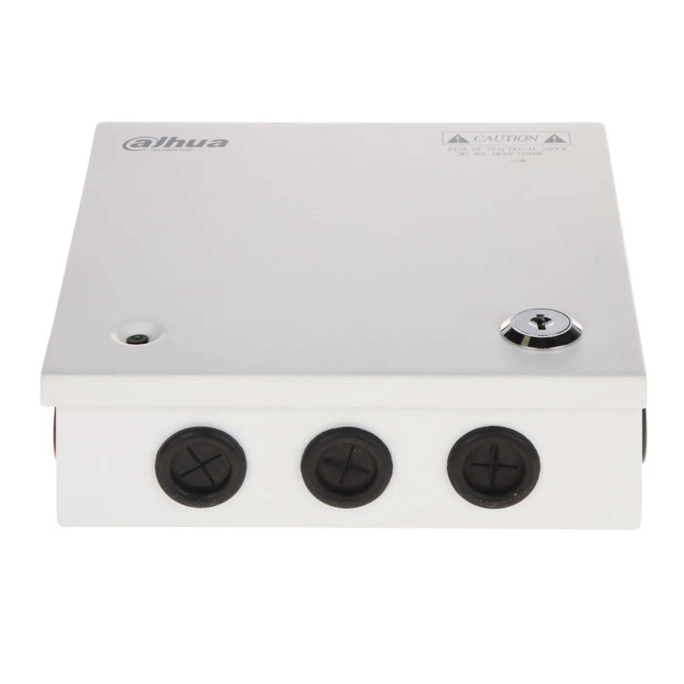 [011160] [DH-PFM340-5CH] Dahua - Fuente de Poder Centralizada de 12V 4A con Distribuidor para 5 Camaras Indicadores Led por Canal Voltaje de Entrada de AC90V-264V Fusibles Intercambiables Gabinete Metalico con Cerradura Protección Contra Descargas