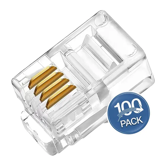 [020006] [ACC-CON-RJ9-100UND] Wireplus - Conector RJ9 [100 Unidades]