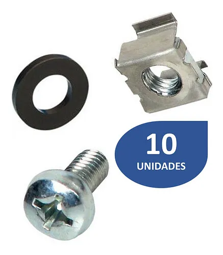 [020058] [WP-SCRERACK-10UND] Wireplus - Tornillos Para Rack [10 Unidades]