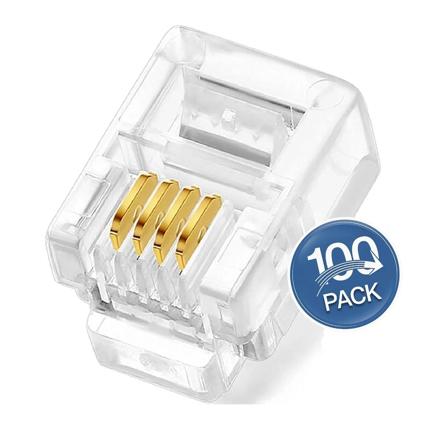 [020110] [ACC-CON-RJ11] Wireplus - Conector RJ11 [100 Unidades]