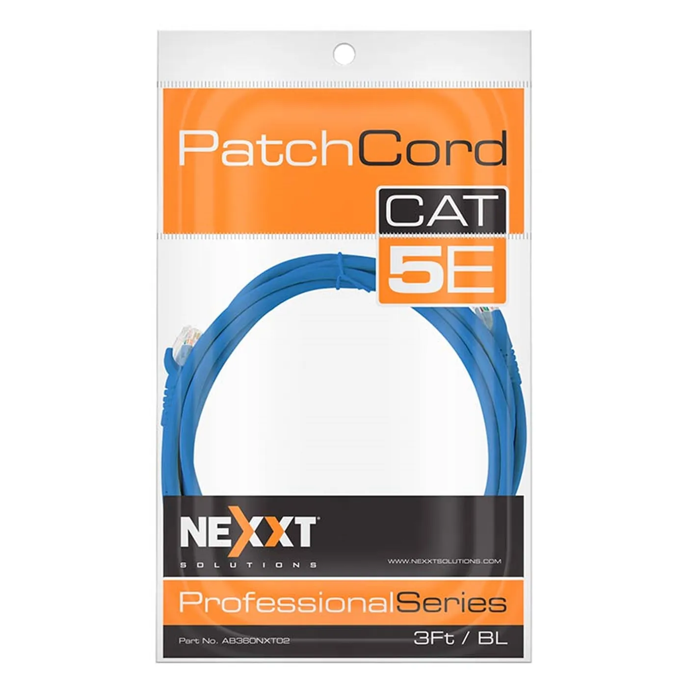 [020128] [AB360NXT24] Nexxt - Patch Cord UTP Multifilar CAT5e (Categoria 5e) 24AWG Revestimiento CM (Azul) [3M/10ft] [Unidad]