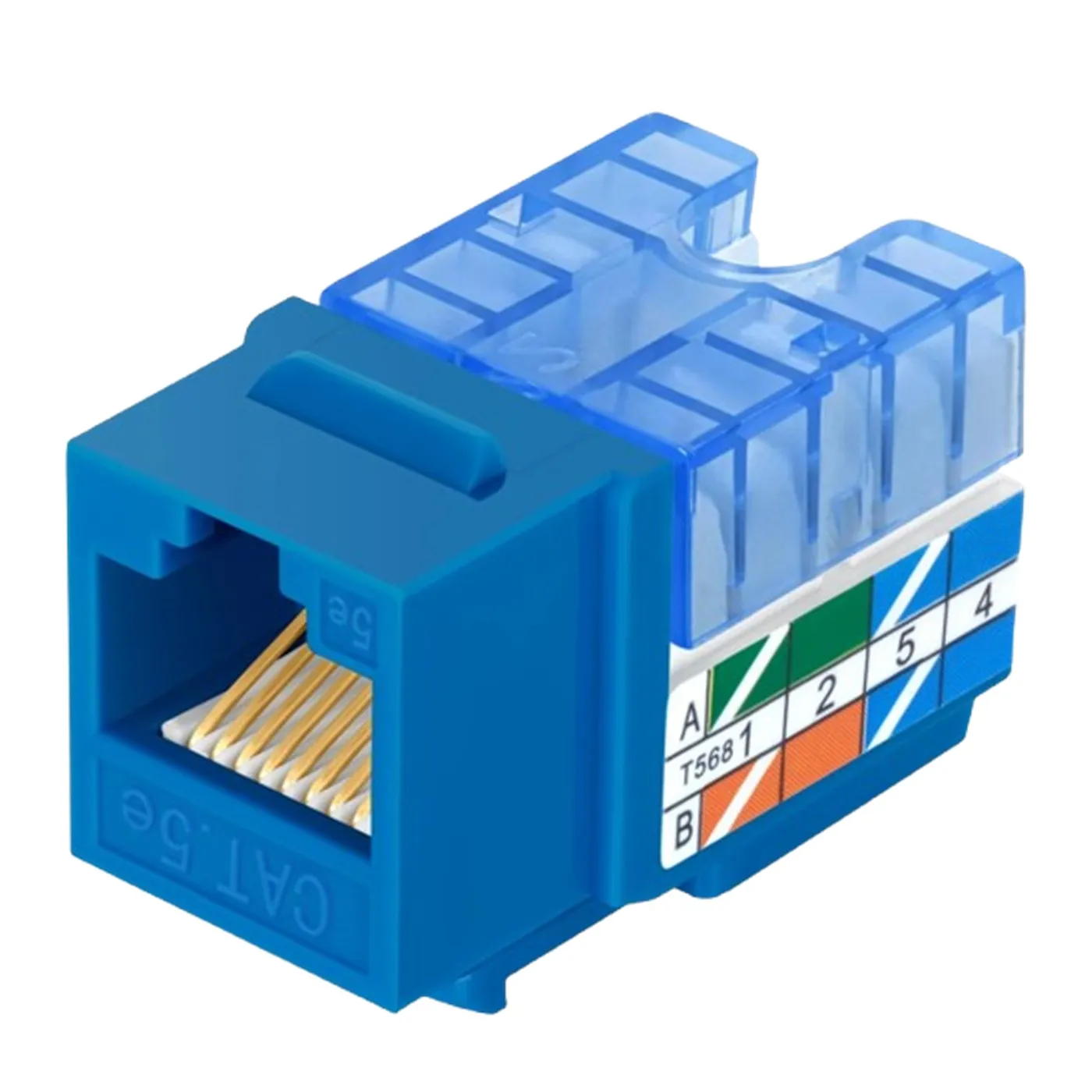 [020192] [WP-KRJ-C5EBLUE] Wireplus - Conector Keystone Jack Coupler RJ45 CAT5e (Categoria 5e) (Azul) [Unidad]