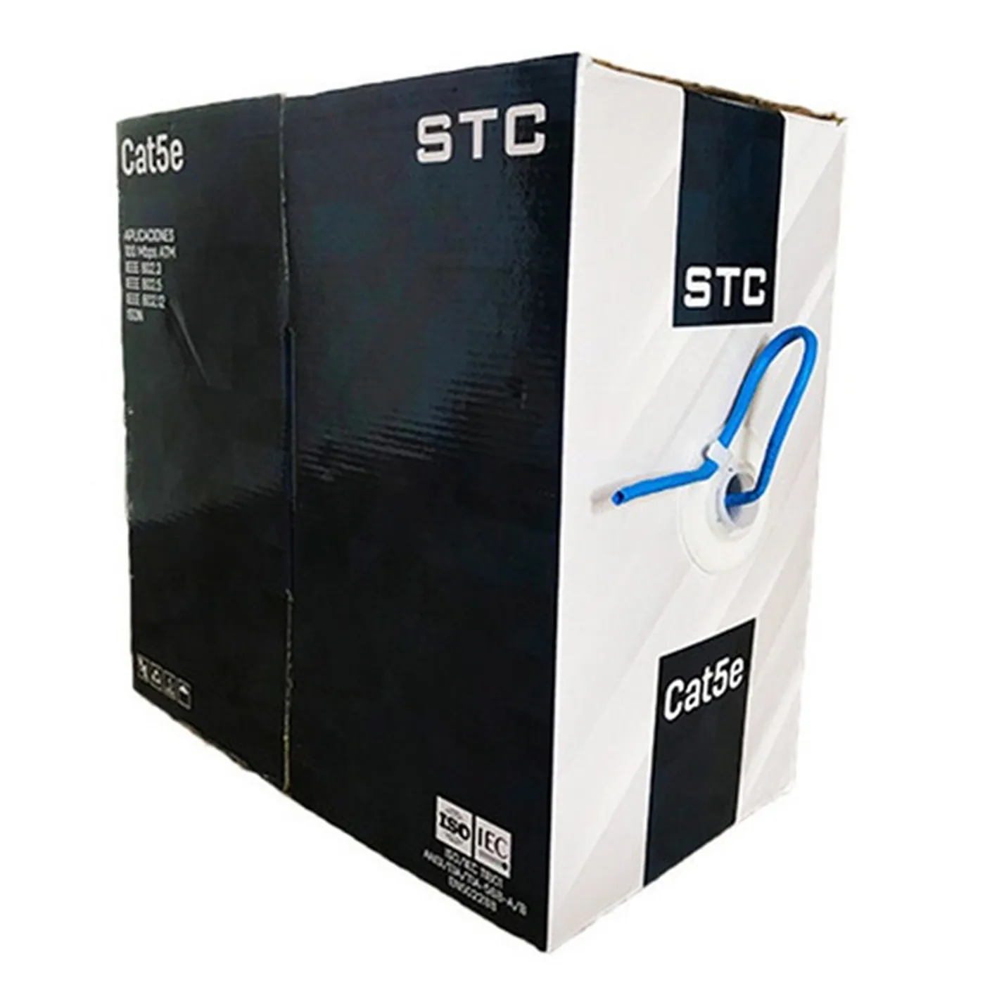 [020575] [STC-CAT5E-305B] STC- Cable UTP CAT5e (Categoria 5e) CCA Interior (Azul) [Caja 305 Metros]