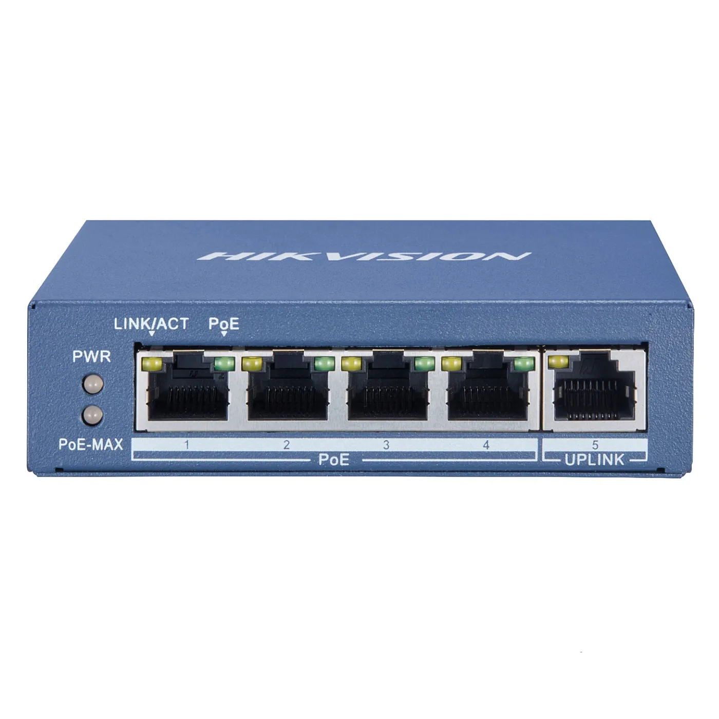 [020602] [DS-3E0505P-E/M] Hikvision - Switch de Escritorio de 4 Puertos POE Gigabit + 1 Puerto Uplink