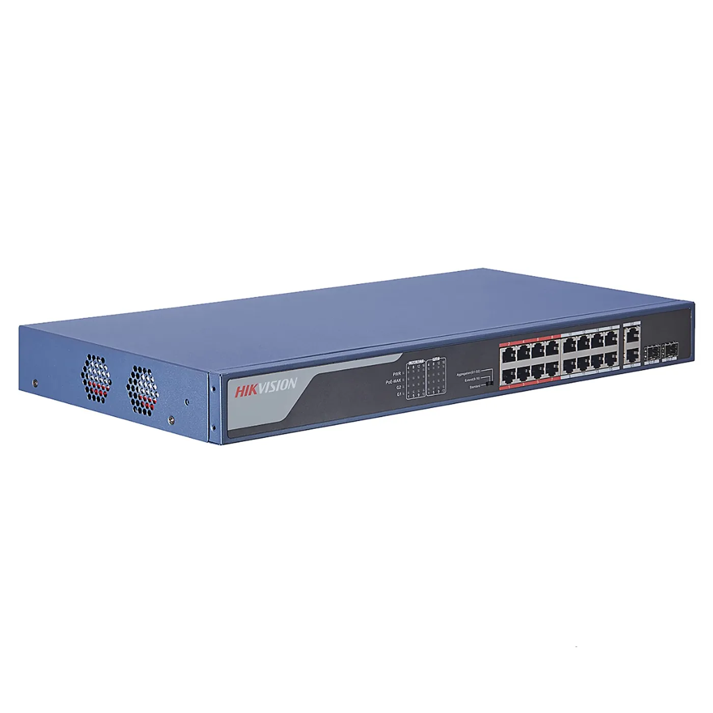 [020605] [DS-3E0318P-E] Hikvision - Switch POE 16 Puertos 10/100 Mbps + 2 Puertos Gigabit + 2 Puertos SFP