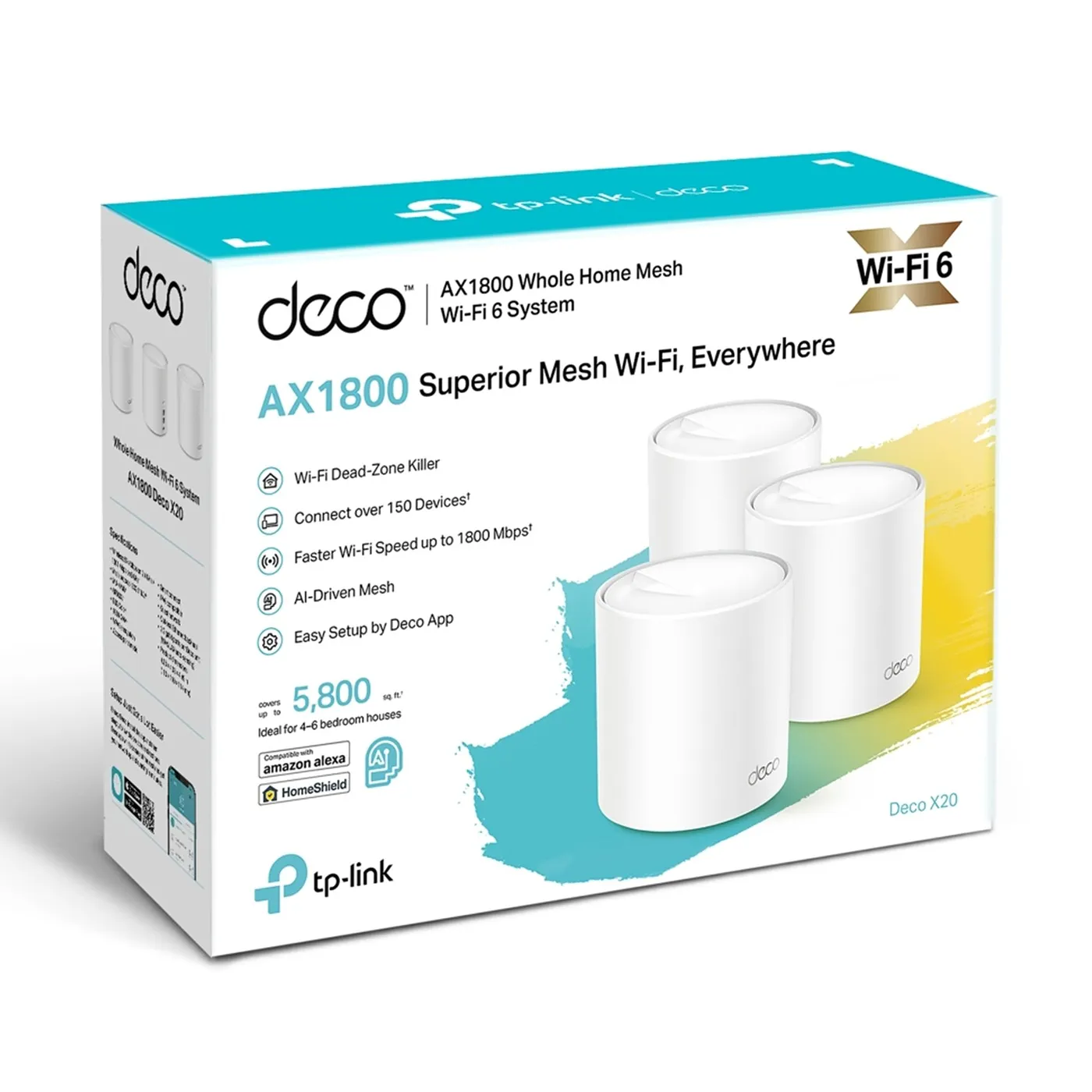 [020483] [DECO-X20-3PACK] TP-Link - Router Inalambrico WiFi Mesh Doble Banda AX1800 WiFi6 [3 Unidades]