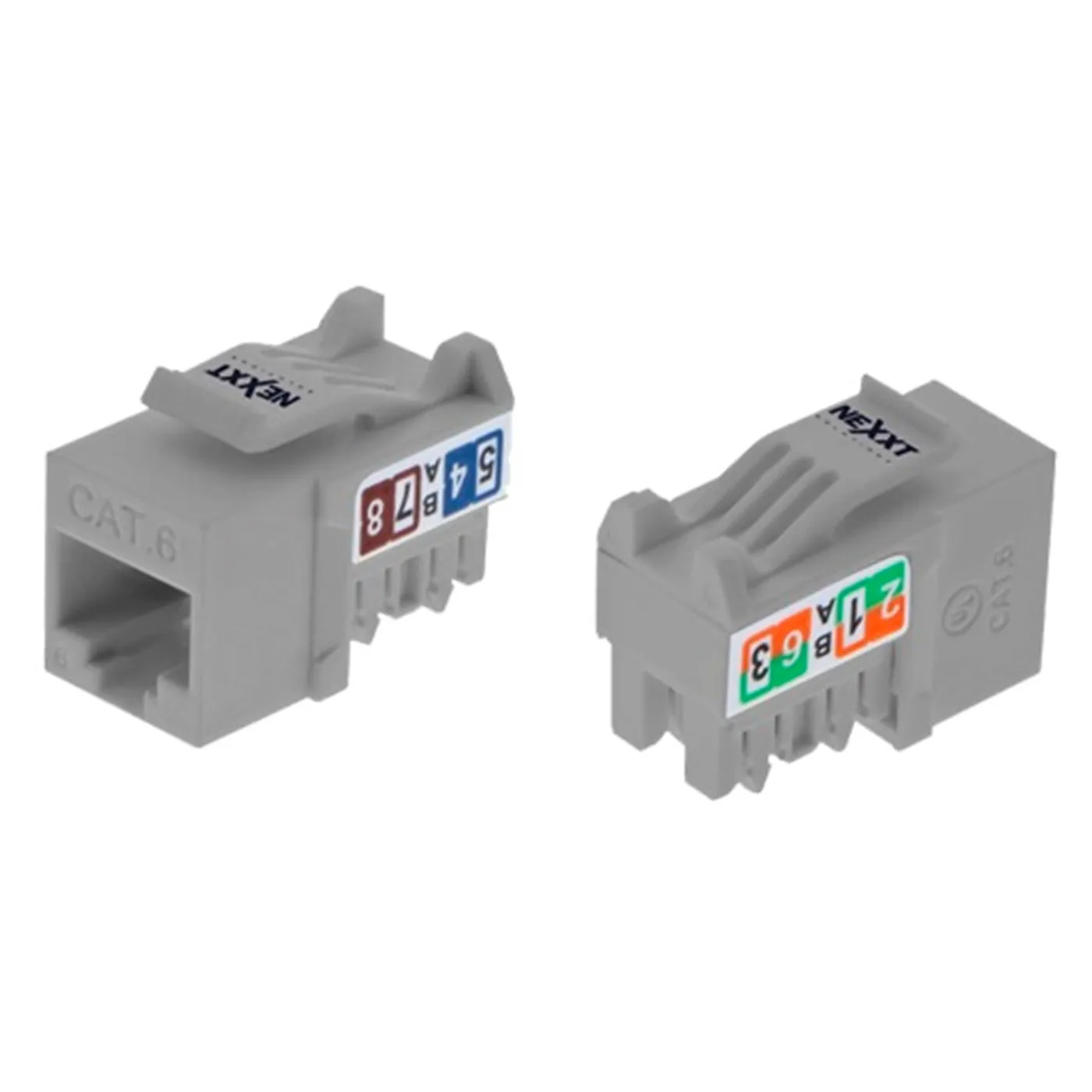 [020732] [AW120NXT21] Nexxt - Conector Jack Coupler RJ45 Tipo 110 CAT6E (Categoria 6E) (Gris) [Unidad]