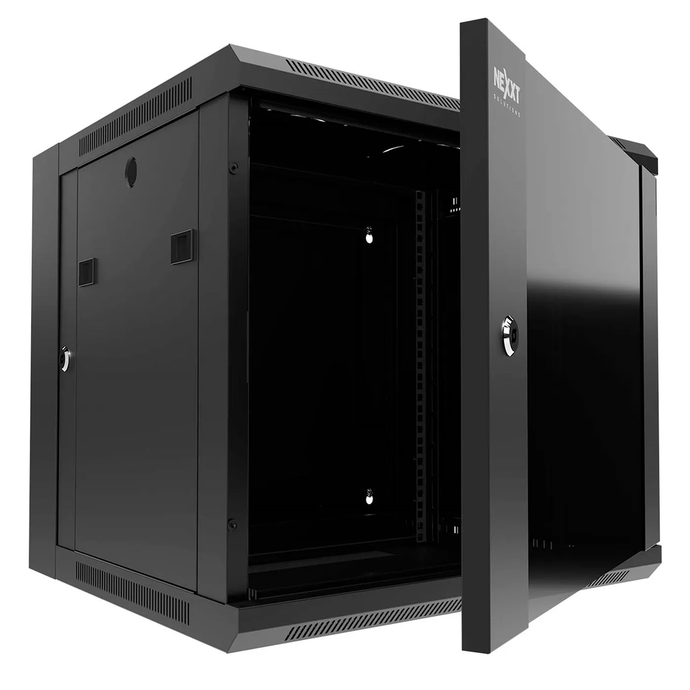 [020738] [AW222NXT01] Nexxt - Rack de Pared [6U] Cerrado Abatible con Puerta de Vidrio 600x550mm [Negro]