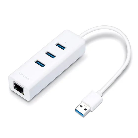 [020755] [UE330] TP-Link - Adaptador USB 2 en 1 con Hub de 3 Puertos USB 3.0 y Adaptador Ethernet Gigabit