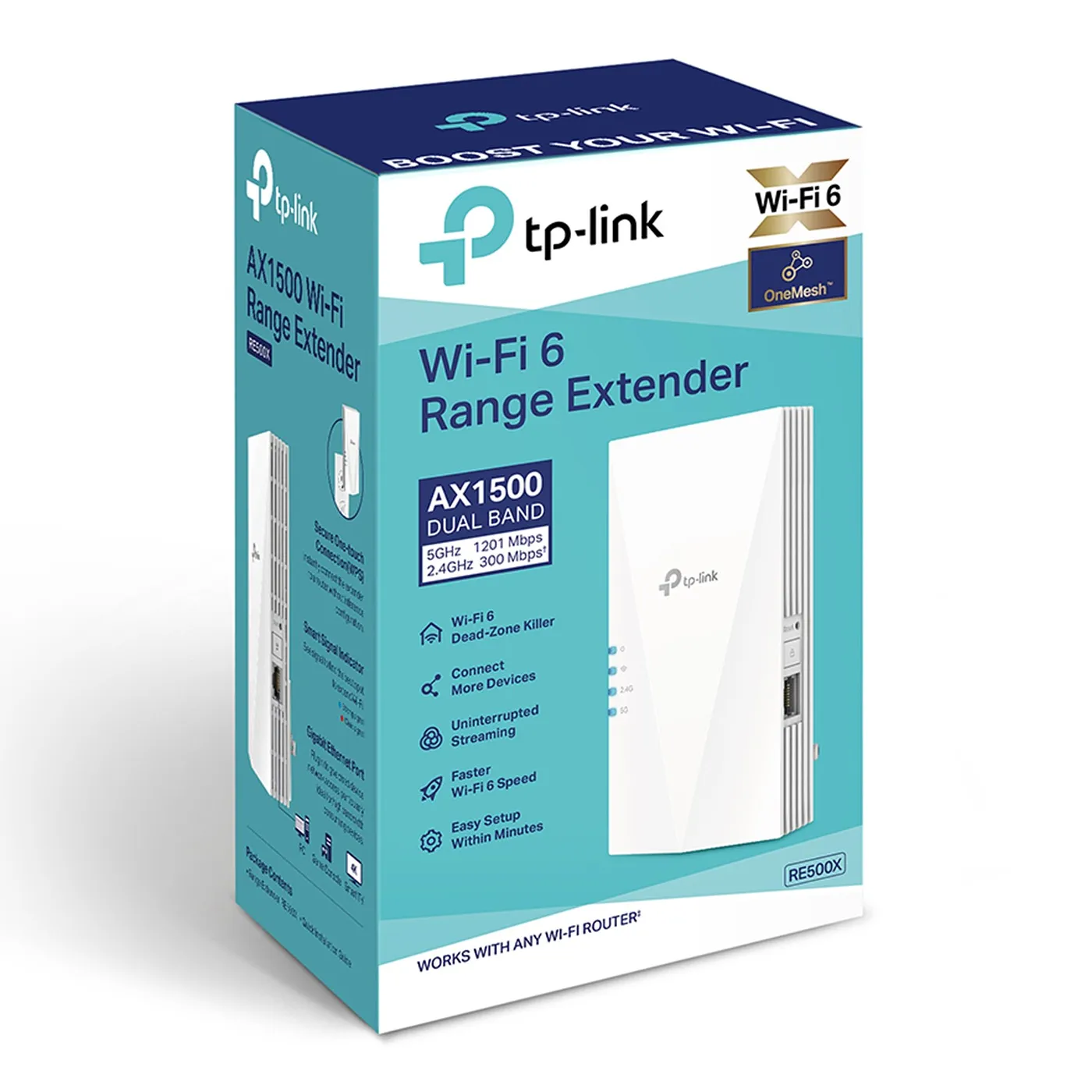 [020756] [RE500X] TP-Link - Extensor de Rango WiFi Doble Banda AX1500 WiFi6