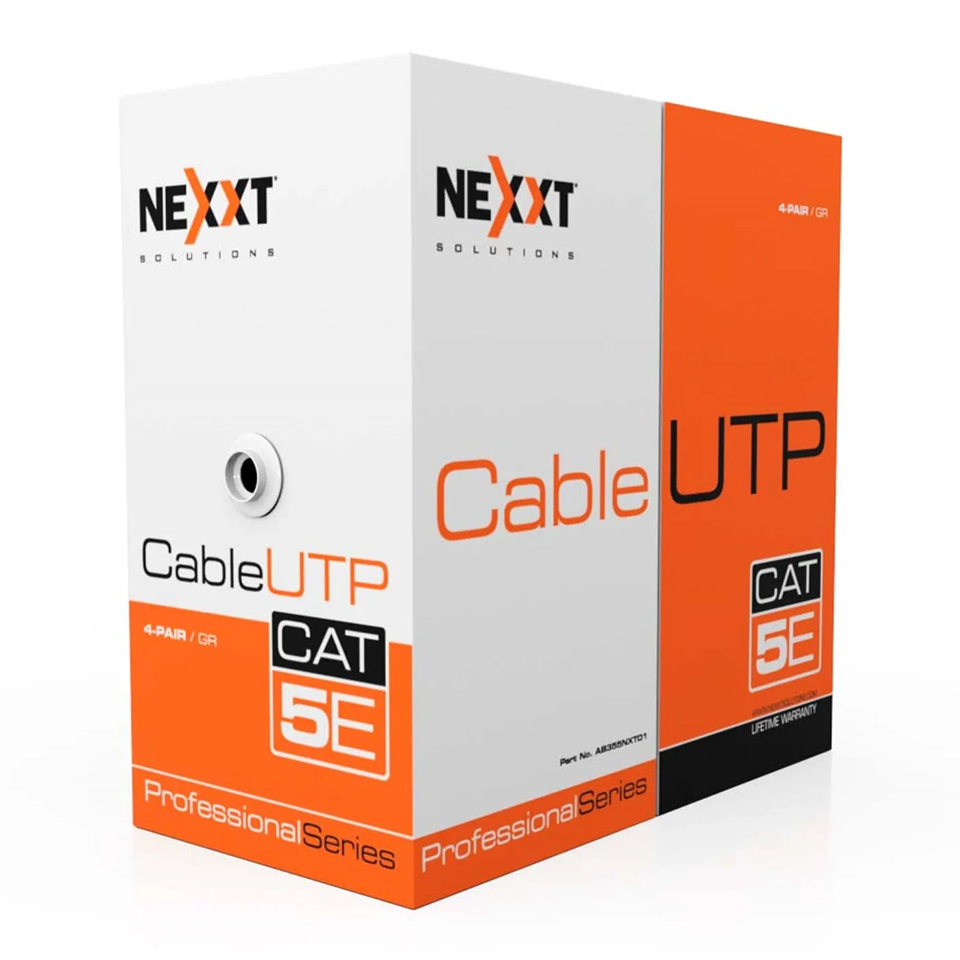 [020757] [AB355NXT01] Nexxt - Cable UTP CAT5e (Categoria 5e) 100% Cobre 24AWG CM Interior (Gris) [305m/1000ft]