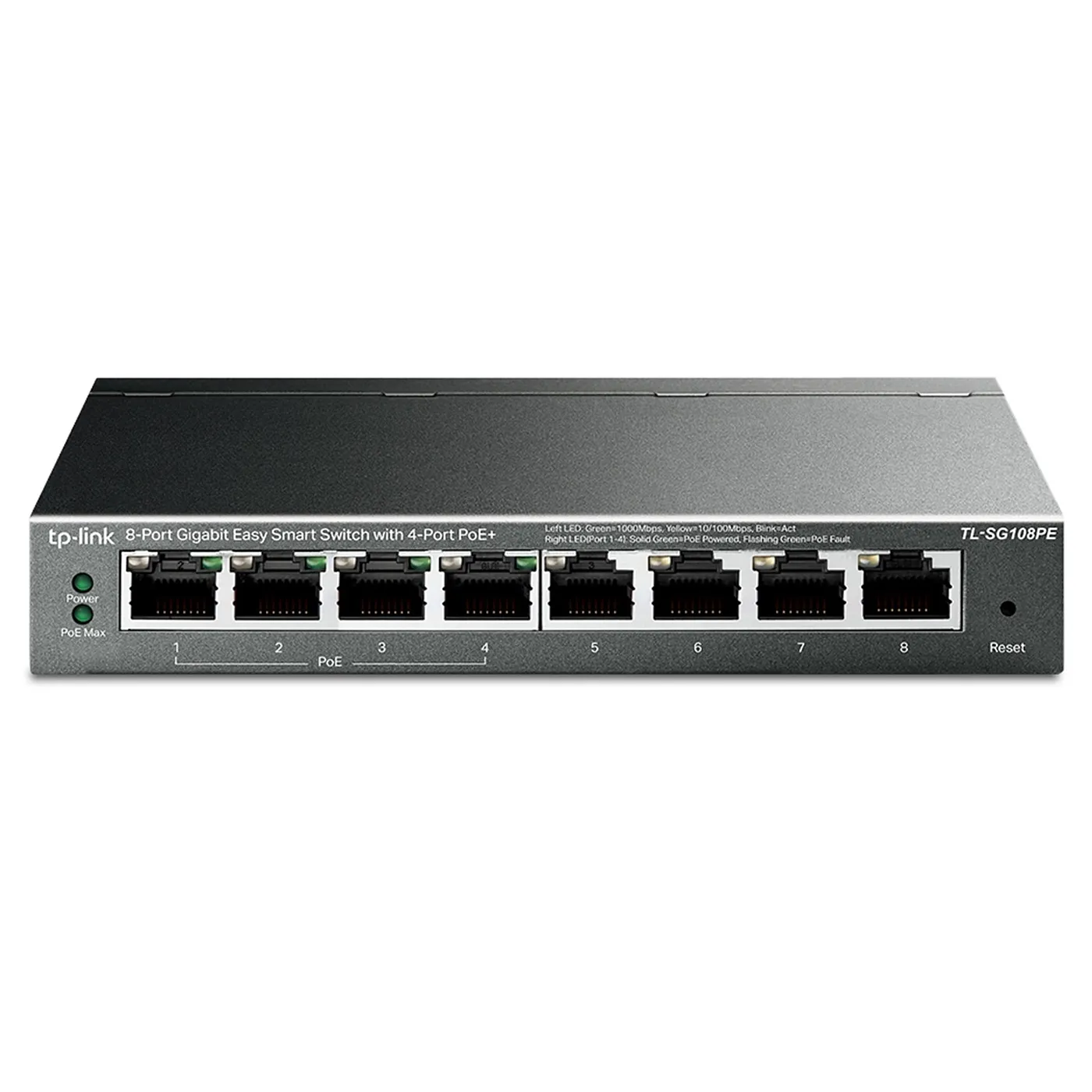 [020645] [TL-SG108PE] TP-Link - Switch de Escritorio Inteligente de 8 Puertos a Gigabit con 4 Puertos POE