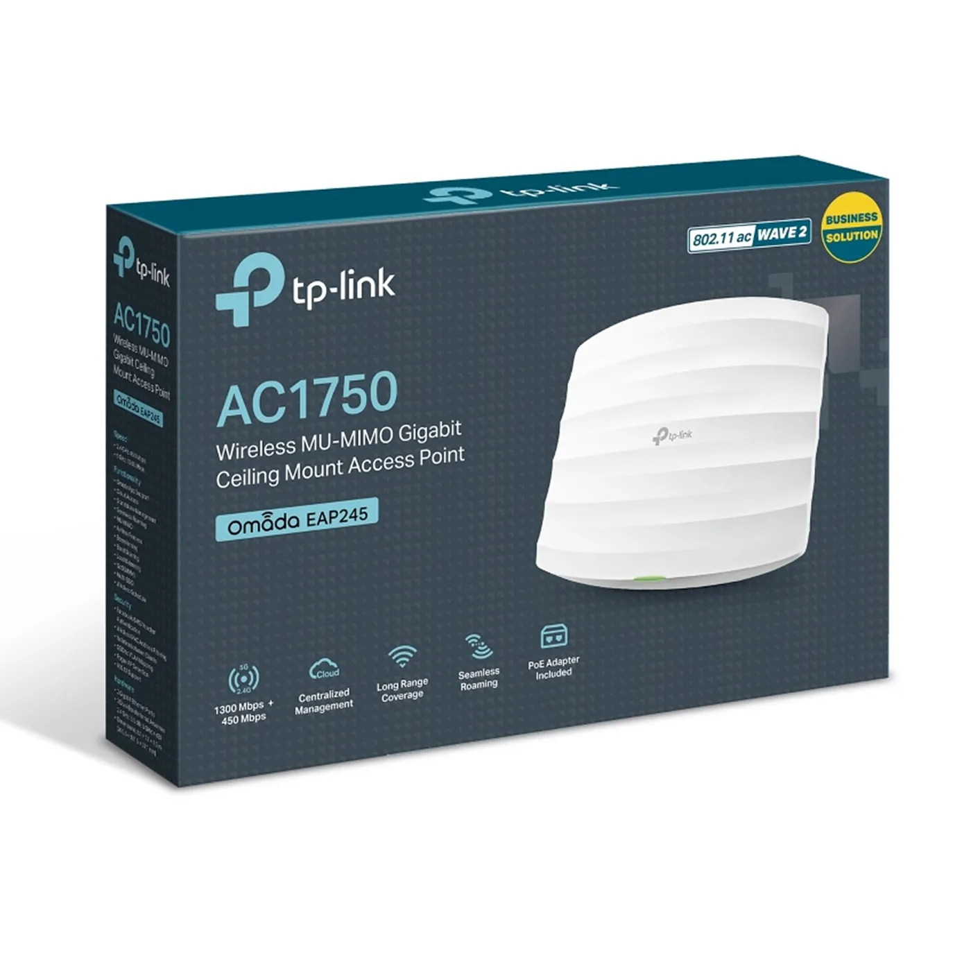 [020651] [EAP245] TP-Link - Punto de Acceso de Montaje en Techo Inalambrico Doble Banda Gigabit AC1750 [Omada]
