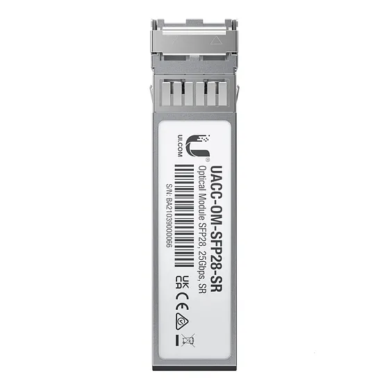 [020833] [UACC-OM-SFP28-SR] Ubiquiti - Transceptor de Fibra Optica Multimodo SFP28 hasta 25Gbps con 2 conectores LC Hasta 100 Metros [1 Unidad]
