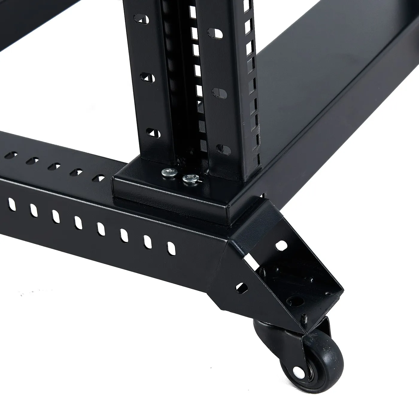 [020907] [OR4-42-BLACK] Onlink - Rack de Piso Abierto con Ruedas 42U 150Kg 4 Postes 600x2053mm