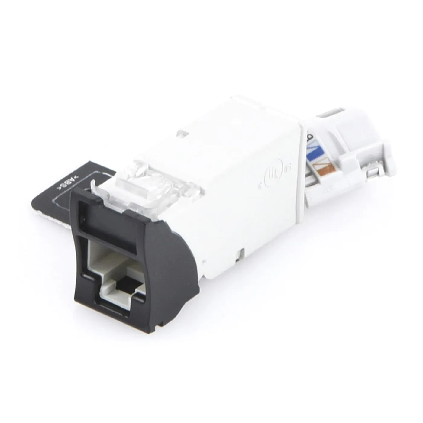 [020926] [Z6A-S01B] Siemon - Jack Coupler Z-MAX Cat6A Blindado Montaje híbrido en Placa de Pared [Plano y Angulado] Color Negro