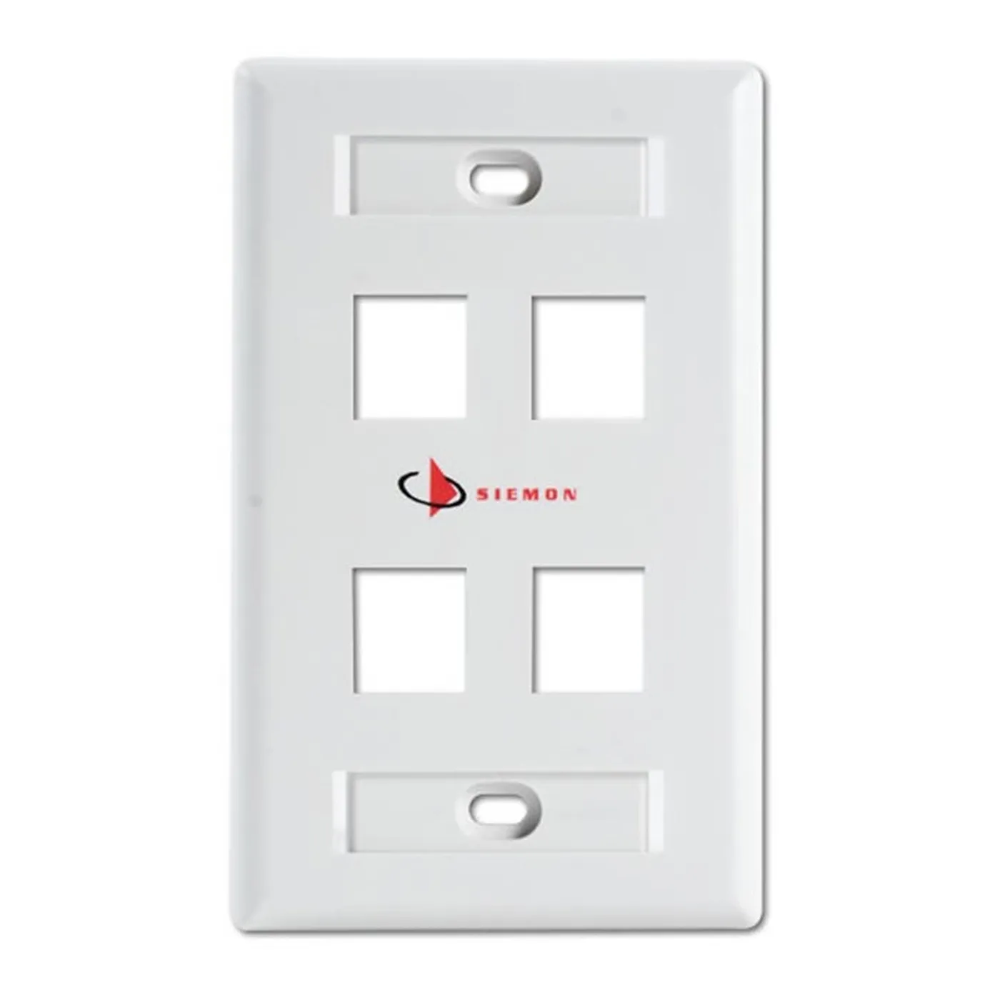 [020928] [10GMX-FPS04-02B] Siemon - Face Plate Placa Frontal de Pared Modular 10G MAX de 4 Puertos Versión Bulk Blanco [Sin Empaque Individual]