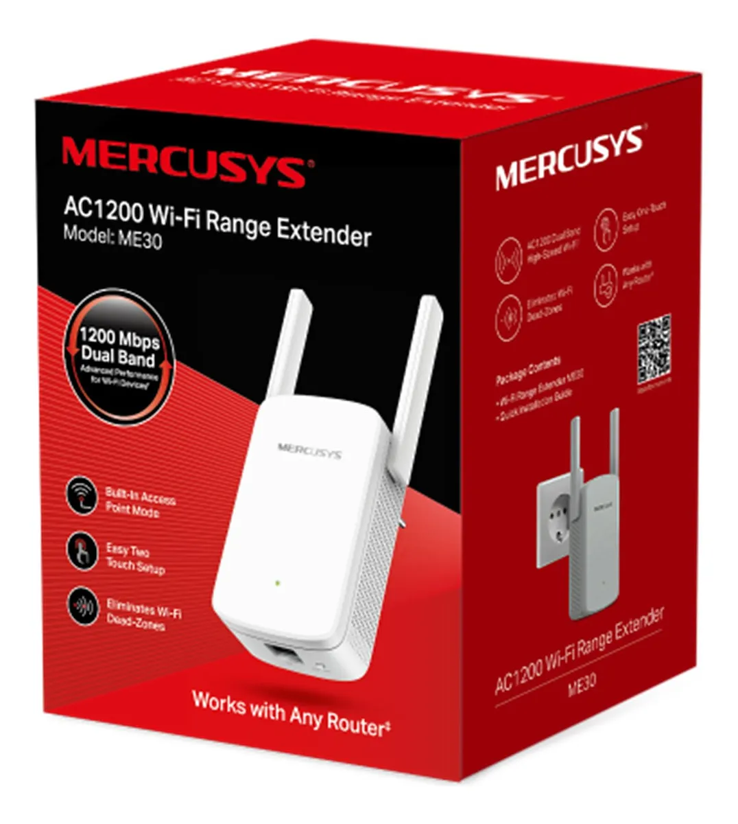 [020932] [ME30] Mercusys - Extensor de Rango WiFi Doble Banda AC1200