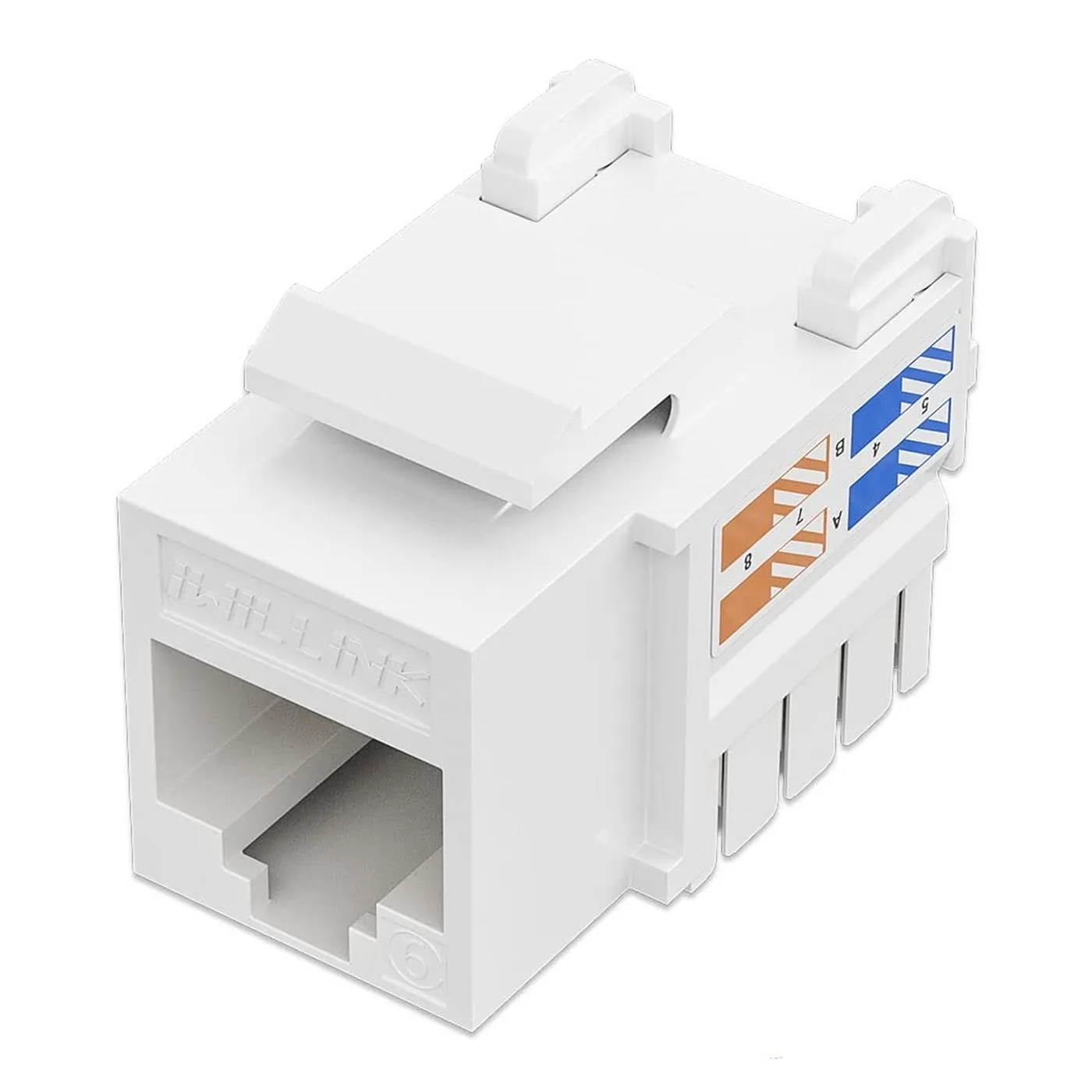 [020947] [IWI-KRJ-C6-WHITE] Iwillink  - Conector Keystone Jack Coupler RJ45 CAT6 (Categoria 6) (Blanco) [Unidad]