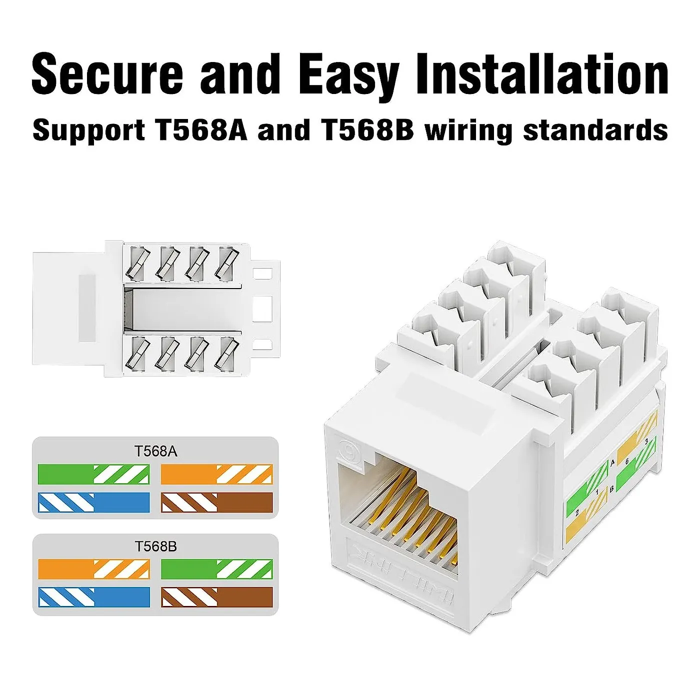[020947] [IWI-KRJ-C6-WHITE] Iwillink  - Conector Keystone Jack Coupler RJ45 CAT6 (Categoria 6) (Blanco) [Unidad]