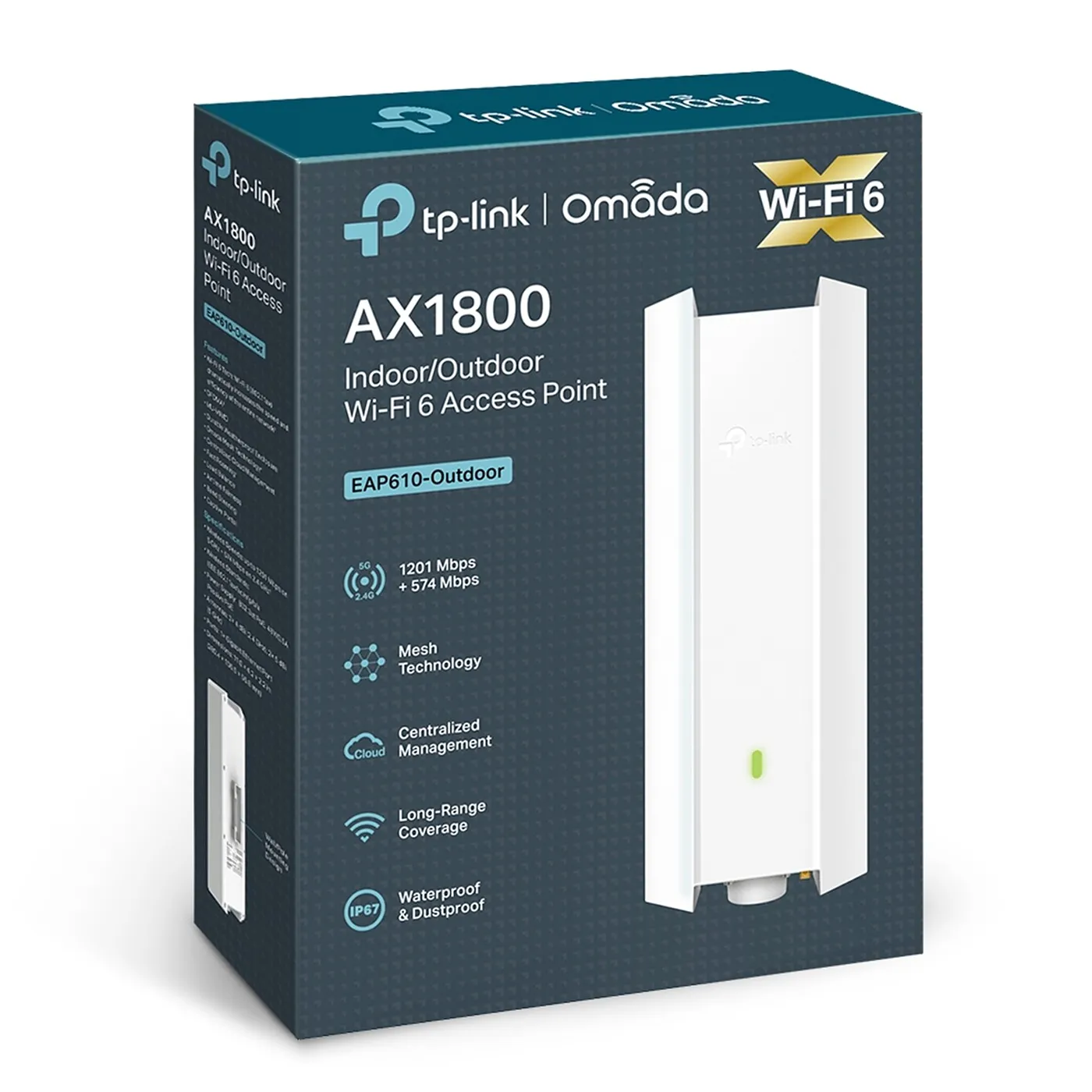 [020877] [EAP610-Outdoor] TP-Link - Punto de Acceso Inalambrico Doble Banda WiFi6 de Exterior/Interior [Omada]