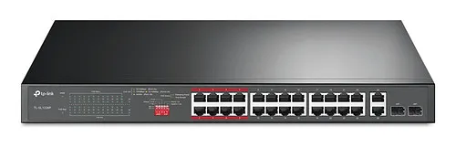 [020885] [TL-SL1226P] TP-Link - Switch para Montaje en Rack de 24 Puertos PoE 10/100 Mbps + 4 Puertos Gigabit