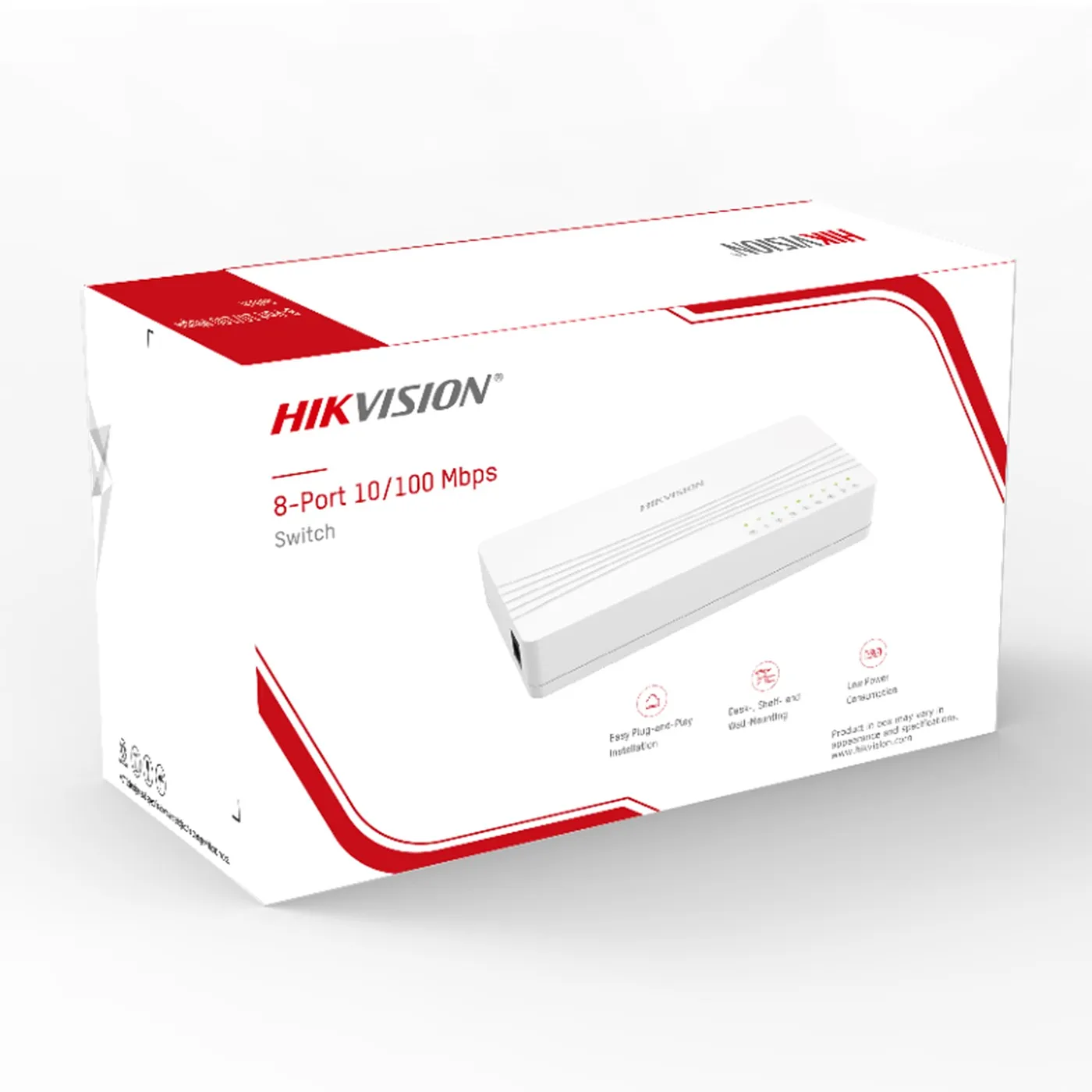 [020991] [DS-3E0108D-E(O-STD)/US] Hikvision - Switch de Escritorio de 8 Puertos a 10/100 Mbps