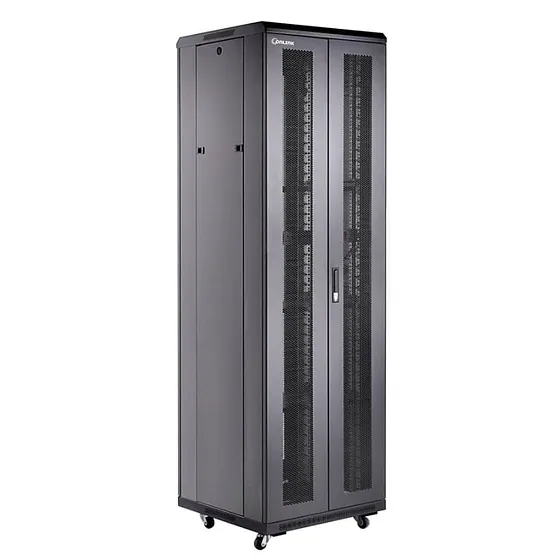 [021013] [A36837-MDM/600x800-BLACK] Onlink - Rack de Piso [37U] Cerrado 600x800x1832mm con Puerta Frontal de Malla y Doble Puerta Trasera de Malla [Negro]