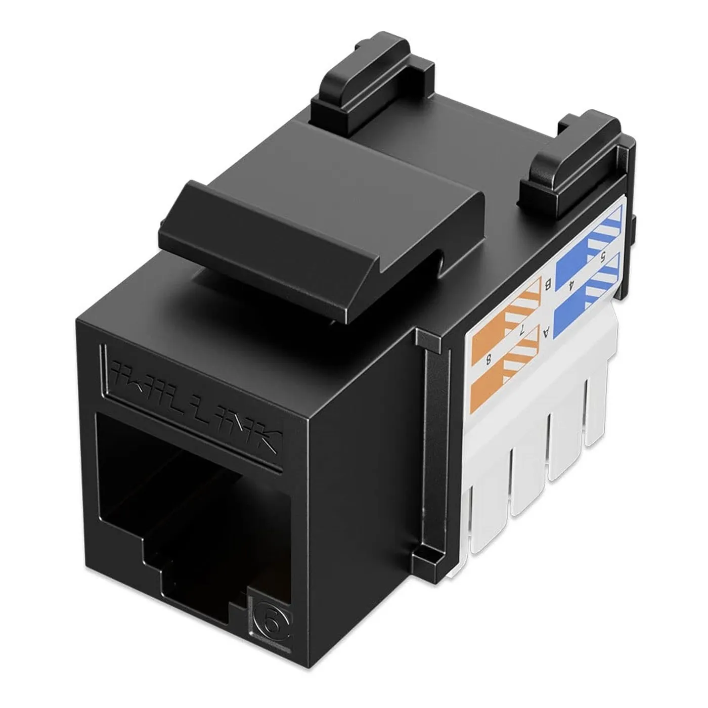[020948] [IWI-KRJ-C6-BLACK] Iwillink  - Conector Keystone Jack Coupler RJ45 CAT6 (Categoria 6) (Negro) [Unidad]