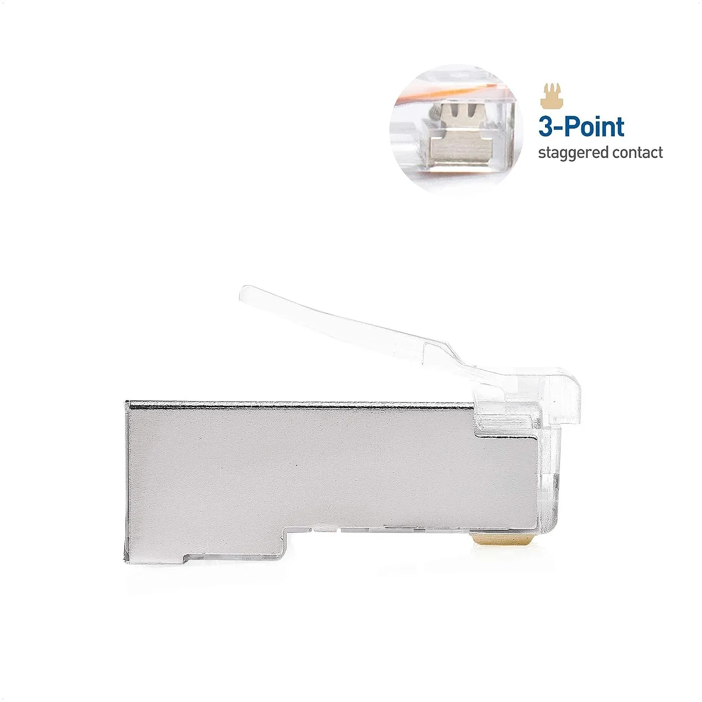 [020953] [CM-CAT6A-100-PASS-B] Cable Matters - Conector Modular RJ45 CAT6 (Categoria 6) Blindado Pass-Through Pasante [100 Unidades]