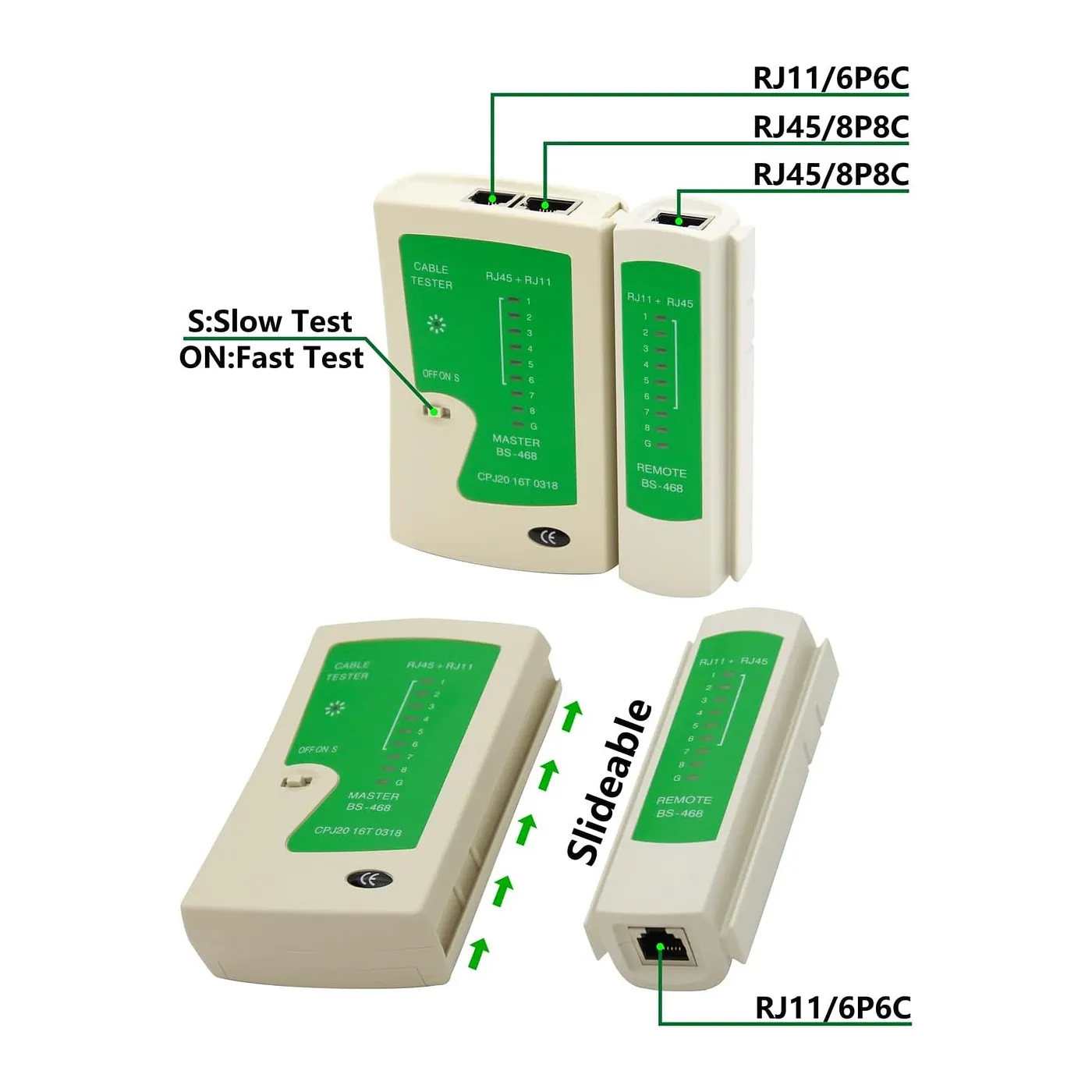 [020955] [KIT-RED-CRI/TES/100C] Zhuge - Kit Redes Herramienta Crimpeador de Paso + Lan Tester + Pelador + 100 Conectores CAT5e (Categoria 5e) + 100 Botas