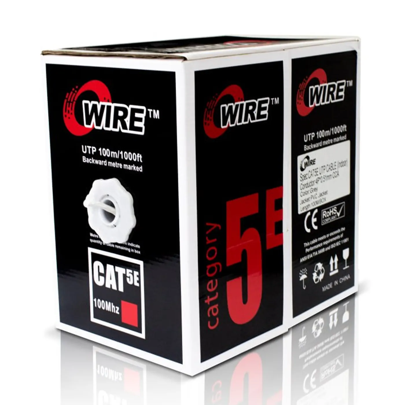[020963] [ATO-CUC5INDCCA1] Owire - Cable UTP CAT5e (Categoria 5e) CCA Interior (Gris) [Caja 100 Metros]