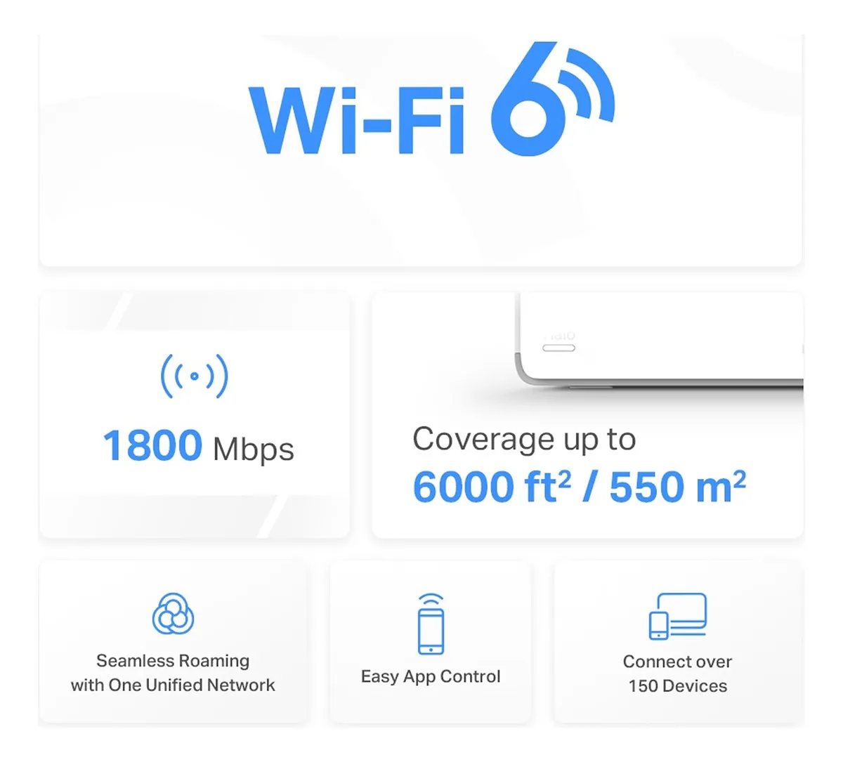 [020984] [HALO-H70X-3PACK] Mercusys - Router Inalambrico WiFi Mesh AX1800 [3 Unidades]
