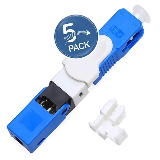 [021069] [WPF-CON-RAP-SC-UPC-5UND] Wireplus - Conector Rapido de Fibra Optica FTTH SC-UPC Azul [5 Unidades]