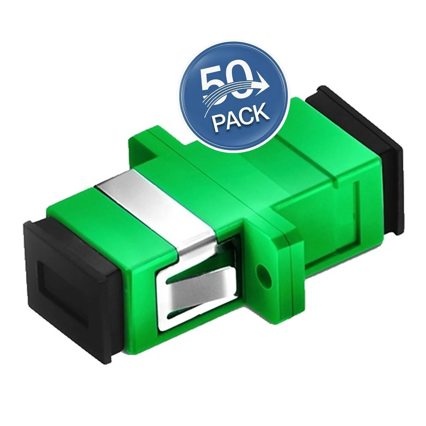 [021073] [WPF-ADPT-SCAPC-50UND] Wireplus - Adaptador - Puente - Acoplador de Fibra Optica SC-APC Verde [50 Unidades]