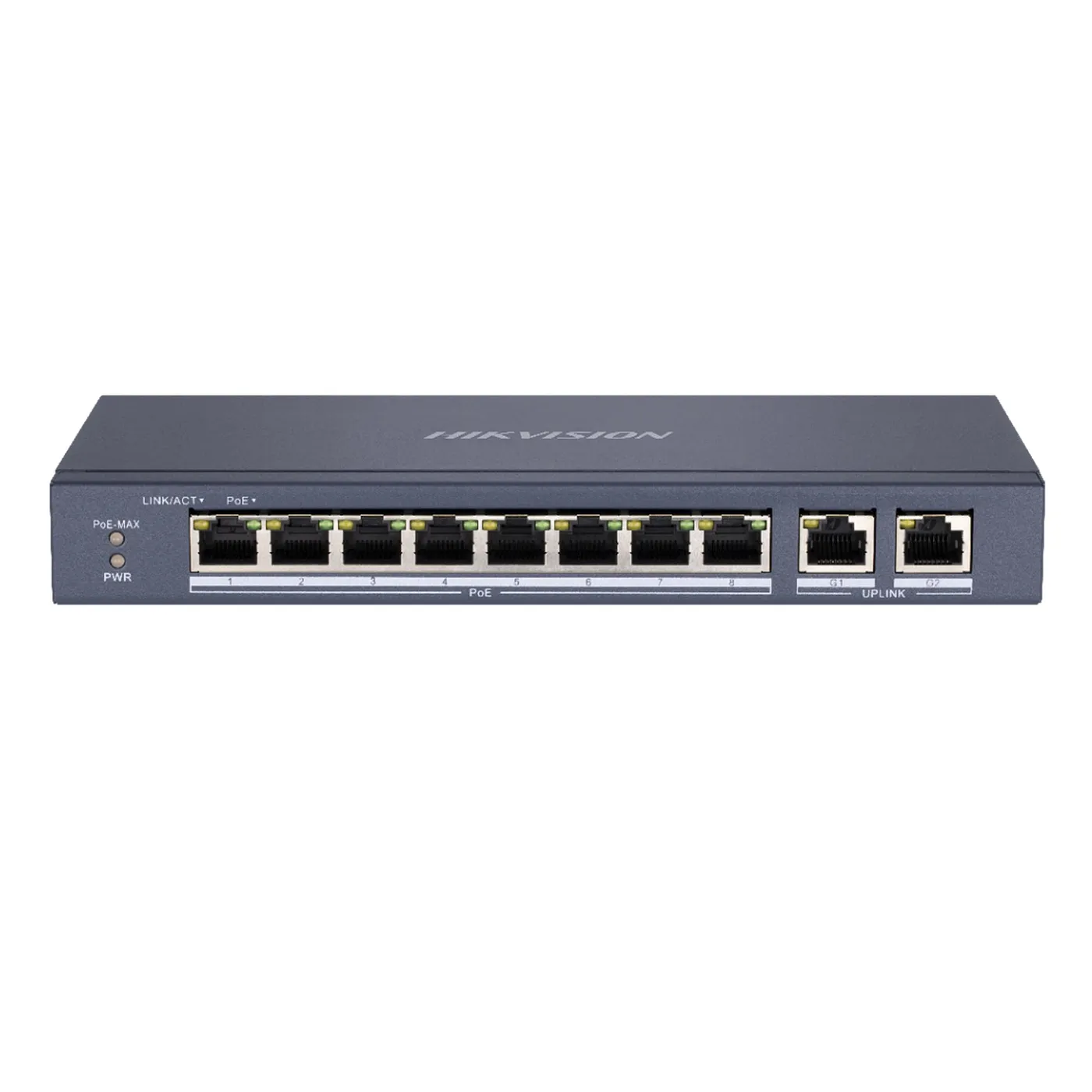 [021076] [DS-3E0310P-E/M] Hikvision - Switch POE 8 Puertos a 10/100 Mbps + 2 Puertos 10/100/1000 Mbps Uplink 30W