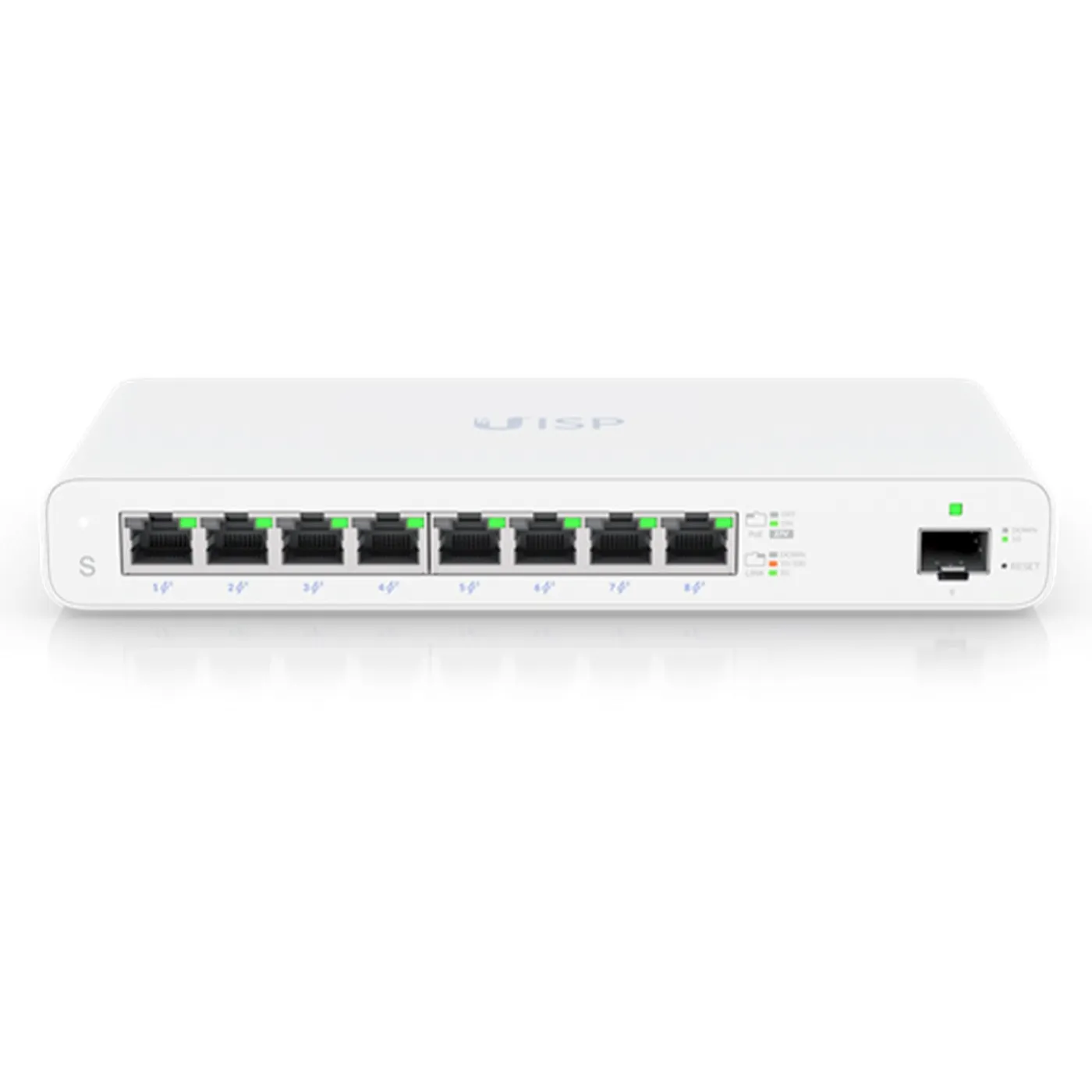 [021047] [UISP-S] Ubiquiti - Switch de 8 Puertos Gigabit con PoE pasivo de 27V y 1 Puerto SFP