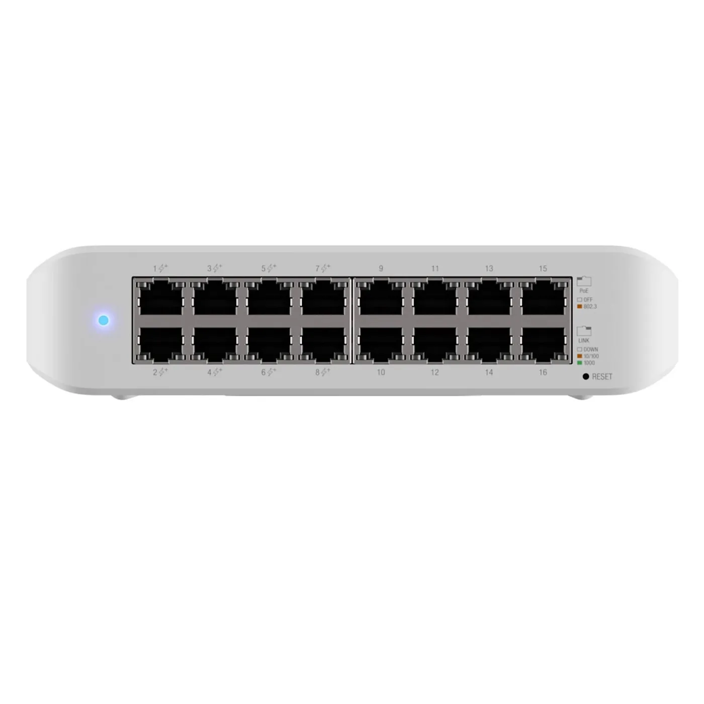 [021052] [USW-LITE-16-POE] Ubiquiti - Switch UniFi Lite Administrable PoE de 16 Puertos 10/100/1000 Mbps (8Puertos 802,03af/at), 45 W