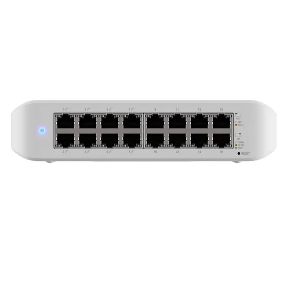 [021052] [USW-LITE-16-POE] Ubiquiti - Switch UniFi Lite Administrable PoE de 16 Puertos 10/100/1000 Mbps (8Puertos 802,03af/at), 45 W
