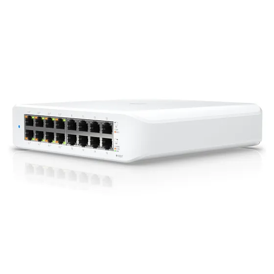 [021052] [USW-LITE-16-POE] Ubiquiti - Switch UniFi Lite Administrable PoE de 16 Puertos 10/100/1000 Mbps (8Puertos 802,03af/at), 45 W